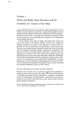 Chapter 1 Minds and Bodies:. Rene Descartes and the Possibility of