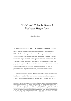 Clich&eacute; and Voice in Samuel Beckett`s Happy Days