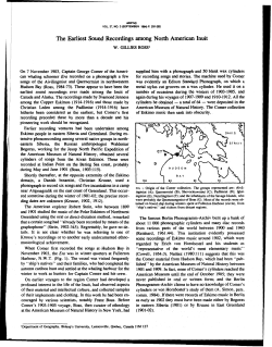 The Earliest Sound Recordings among North. American Inuit