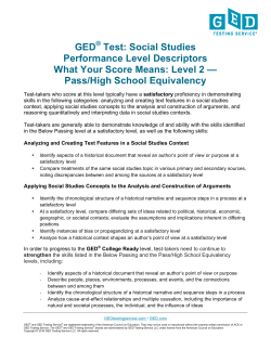 GED &reg; Passing Score - GED Testing Service