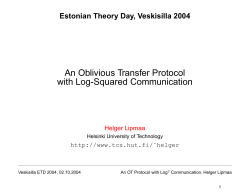 An Oblivious Transfer Protocol with Log-Squared