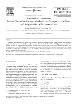 Inverse Fisher discriminate criteria for small sample size problem