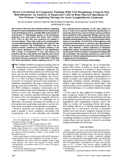 Direct Correlation of Cytogenetic Findings With Cell