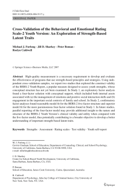 Cross-Validation of the Behavioral and Emotional Rating Scale