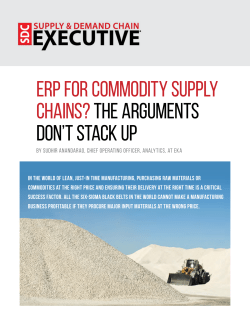 ERP for Commodity Supply Chains? The