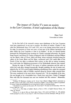 The impact of Charles V`s wars on society in the Low Countries. A