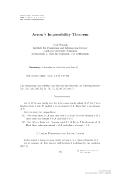 Arrow`s Impossibility Theorem