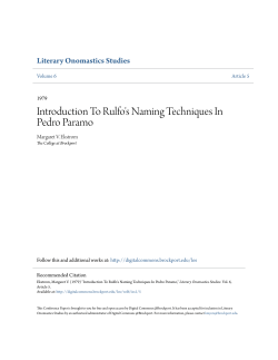 Introduction To Rulfo`s Naming Techniques In Pedro Paramo