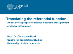 Translating the referential function