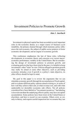 Investment Policies to Promote Growth