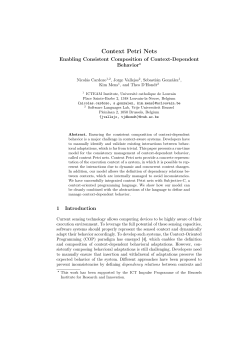 Context Petri Nets: Enabling Consistent - CEUR