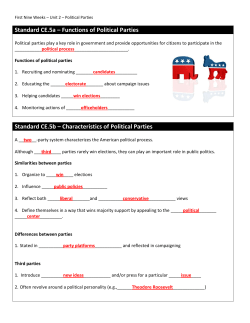 Standard CE.5a &ndash; Functions of Political Parties Standard CE.5b