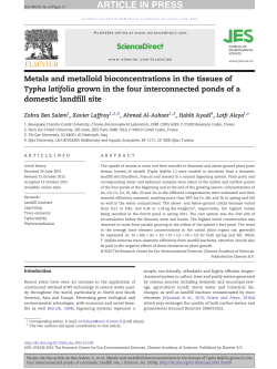 Metals and metalloid bioconcentrations in the