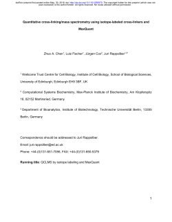 Quantitative cross-linking/mass spectrometry using isotope