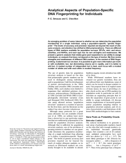 Analytical Aspects of Population-Specific DNA Fingerprinting for
