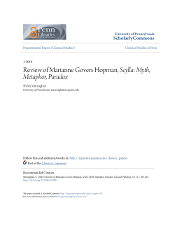Review of Marianne Govers Hopman, Scylla: Myth, Metaphor, Paradox
