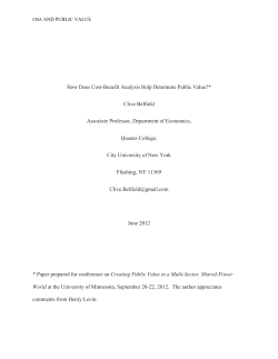How Does Cost-Benefit Analysis Help Determine Public Value