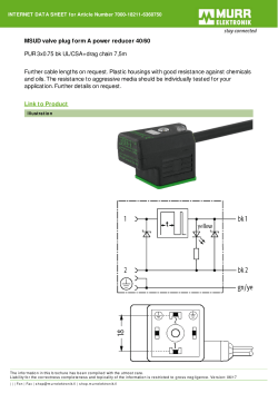 MSUD valve plug form A power reducer 40/60 PUR 3x0.75 bk UL