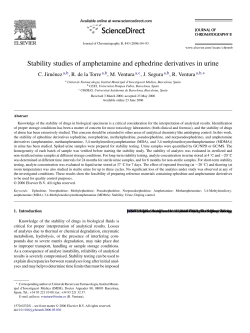 Stability studies of amphetamine and ephedrine derivatives in urine