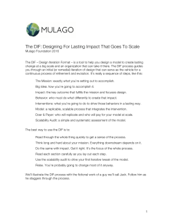 The DIF: Designing For Lasting Impact That Goes To Scale