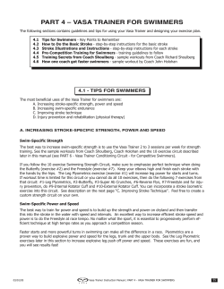 part 4 &ndash; vasa trainer for swimmers