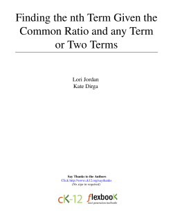 Finding the nth Term Given the Common Ratio and