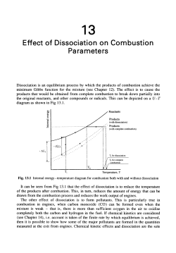 Effect of Dissociation on Combustion Pa ra meters