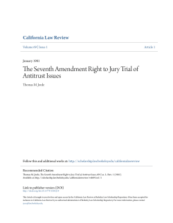 The Seventh Amendment Right to Jury Trial of Antitrust Issues