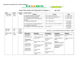 Date Time Subject Exam Content Wednesday, 8:00