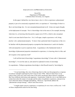 Acquaintance and Phenomenal Concepts