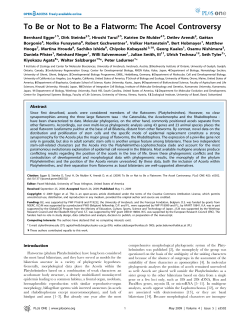 To Be or Not to Be a Flatworm: The Acoel Controversy