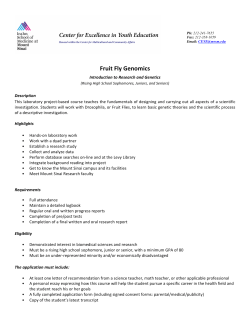 Fruit Fly Genomics - Icahn School of Medicine