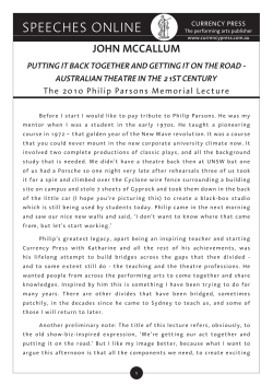 speeches online - Currency Press