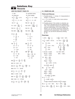 6 Solutions Key - Schilling Farms Middle School