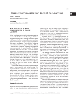 H Honest Communication in Online Learning