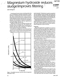 Magnesium Hydroxide Reduces Sludge/Improves