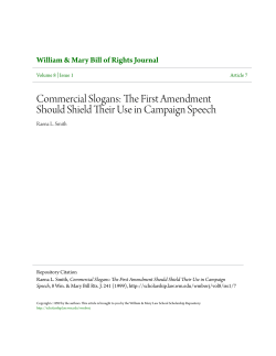 Commercial Slogans: The First Amendment Should Shield Their
