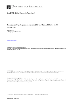 Sensuous anthropology - UvA-DARE