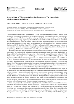 A special issue of Phytotaxa dedicated to Bryophytes