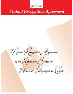 Mutual Recognition Agreement - Canadian Psychological Association