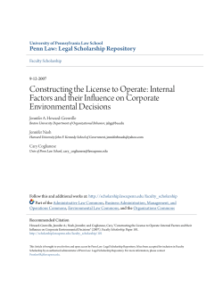 Constructing the License to Operate: Internal Factors and their