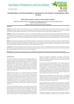 ANTIMICROBIAL AND PHYTOCHEMICAL ANALYSIS OF LEAF