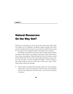 Natural Resources: On the Way Out?