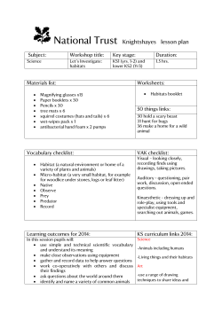 Lets investigate habitats