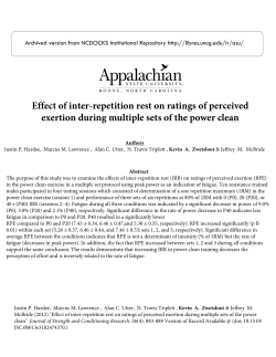 Effect of inter-repetition rest on ratings of perceived