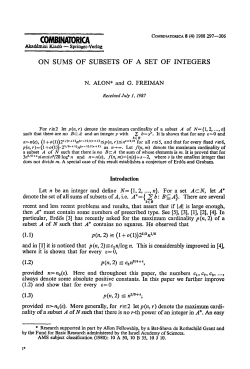 On sums of subsets of a set of integers
