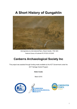 A Short History of Gungahlin - Canberra Archaeological Society