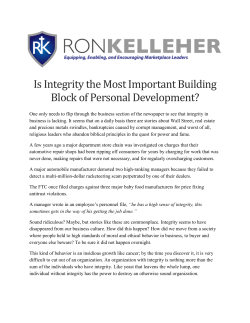 Is Integrity the Most Important Building Block of