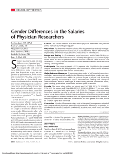 Gender Differences in the Salaries of Physician Researchers