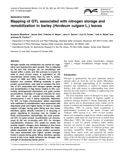 Mapping of QTL associated with nitrogen storage and remobilization